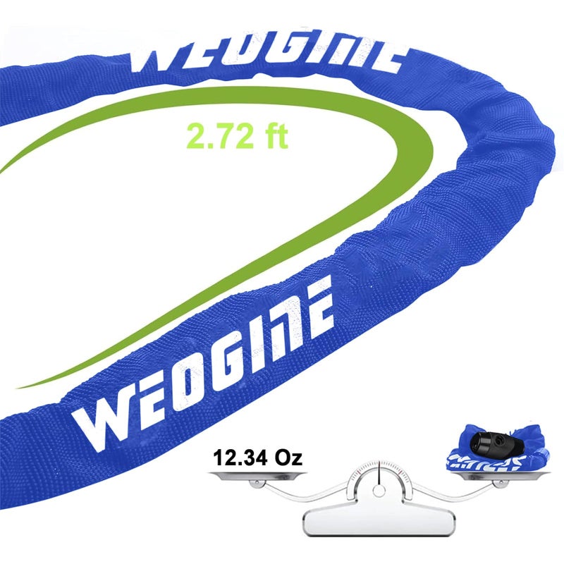 Weogine Heavy Duty Anti-Theft Bike Chain Lock, 2.72 Ft Security Lock with 3 Keys, Waterproof for Scooter, Motorcycle, Door, Gate, Fence - Image 5